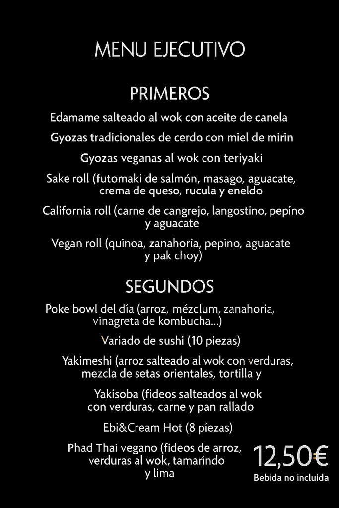 menu ejecutivo 1250